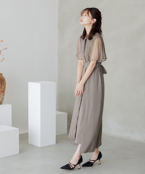 「niana」 半袖ワンピース M ダークカーキ レディース_画像4