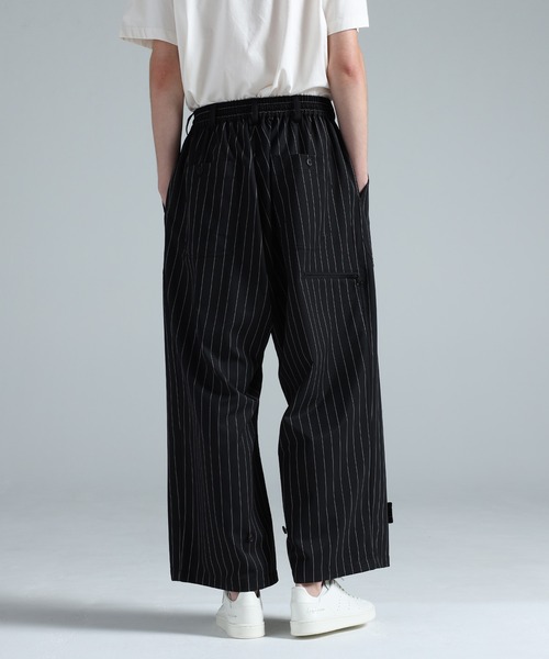 ワイドパンツ パンツ Y-3 PINSTRIPE REFINED WOOL WIDE LEG PANTS メンズ レディースの画像