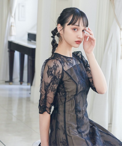 「niana」 半袖ワンピース M ブラウン レディース_画像7