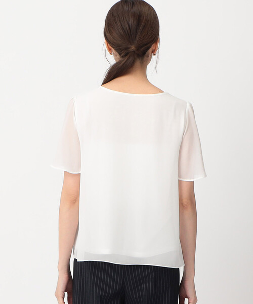 「COMME CA ISM」 半袖ブラウス LARGE ホワイト レディース_画像8