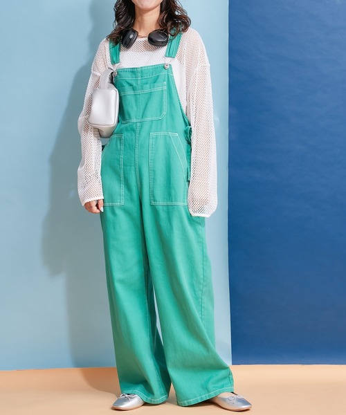 「HELLO.SANFRANCISCO」 オーバーオール ONE SIZE オレンジ レディース_画像4