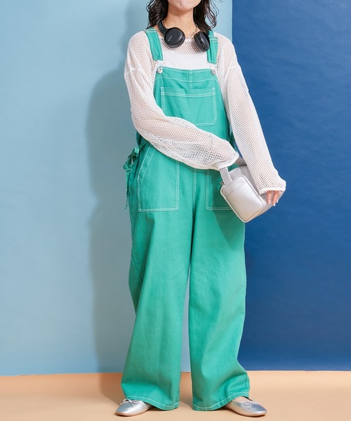 「HELLO.SANFRANCISCO」 オーバーオール ONE SIZE オレンジ レディース_画像5