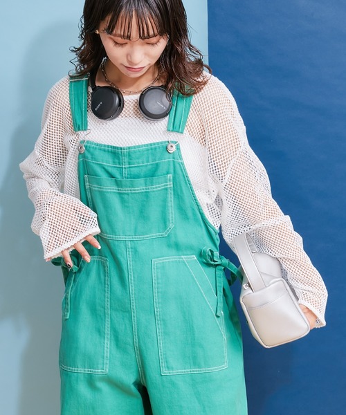 「HELLO.SANFRANCISCO」 オーバーオール ONE SIZE オレンジ レディース_画像8