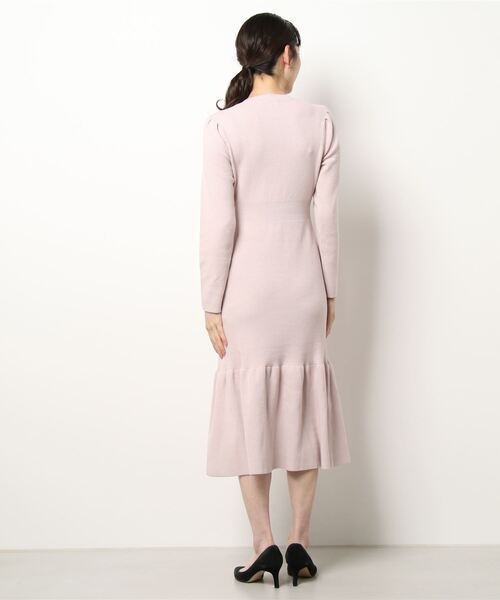 「CELFORD」 ニットワンピース 36 ネイビー レディース_画像3