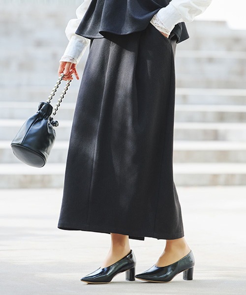 スカート commesi si studio Silky Long Skirt 100% Washable Silk Skirt