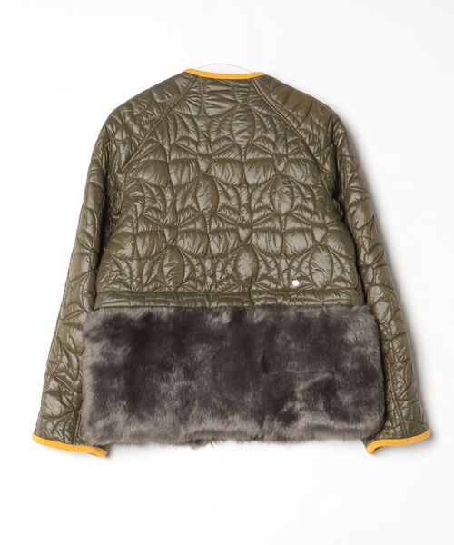 「MUVEIL」 キルティングナイロンブルゾン 38 グリーン レディース_画像2