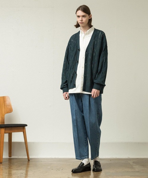 「SLICK」 ニットカーディガン 2 ライトグレー メンズ_画像7