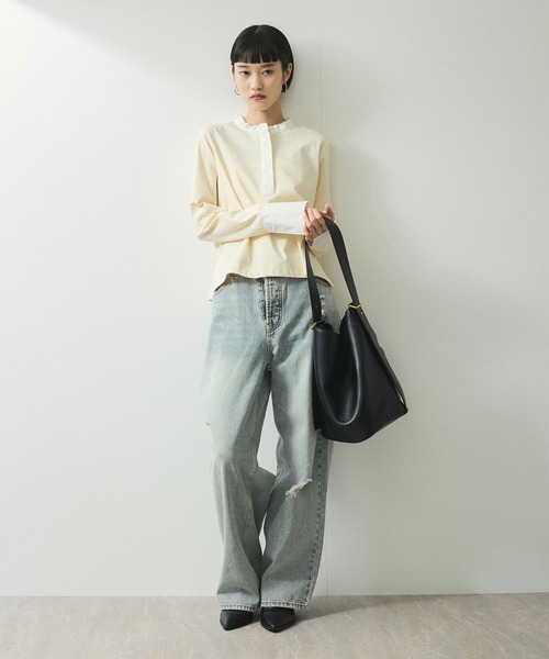 「ADAM ET ROPE'」 長袖カットソー FREE グレー レディース_画像3