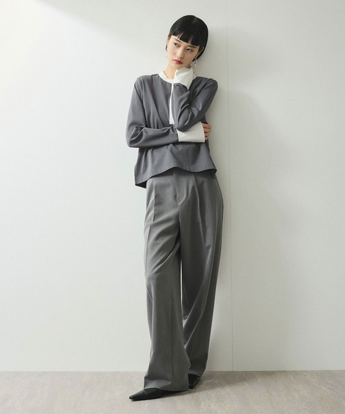 「ADAM ET ROPE'」 長袖カットソー FREE グレー レディース_画像8