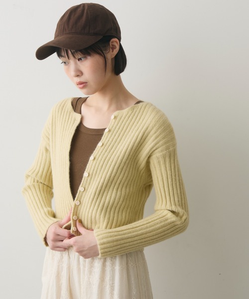 full/fill. カーディガン rib short knit cardigan / リブショート