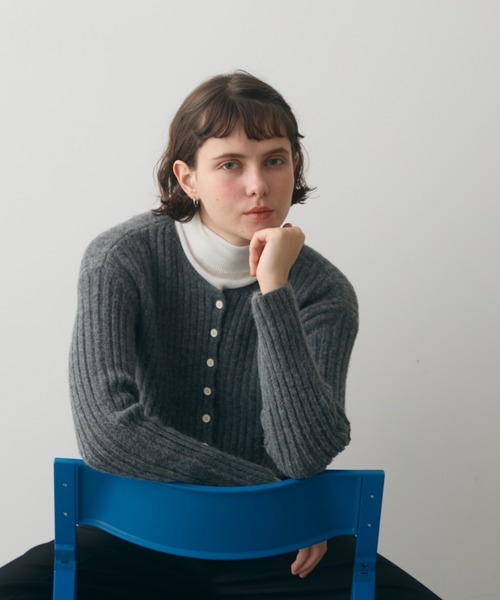 full/fill. カーディガン rib short knit cardigan / リブショート