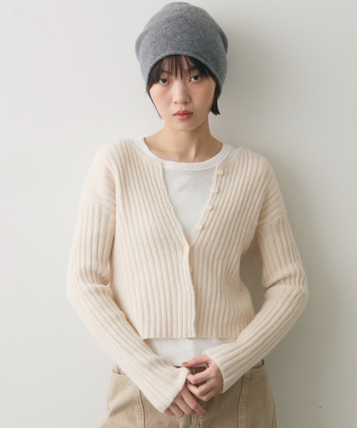 full/fill. カーディガン rib short knit cardigan / リブショート