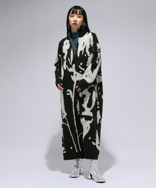 「HARE」 ニットワンピース FREE ブラック レディース_画像5