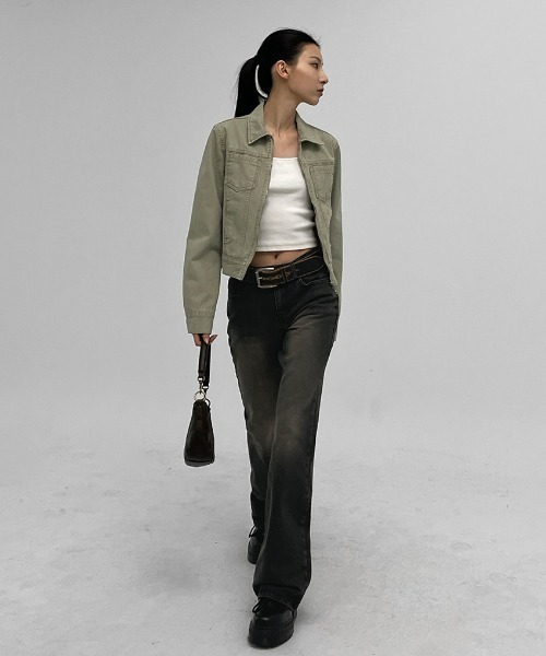 「BLACKUP」 ブーツカットデニムパンツ MEDIUM ブラック レディース_画像5