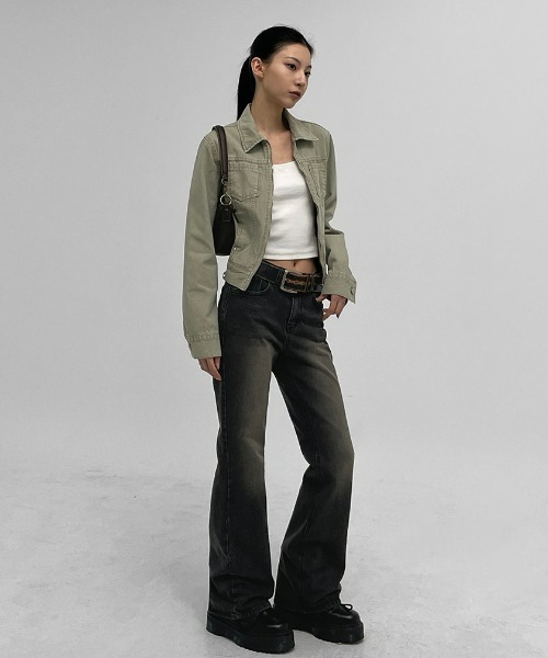 「BLACKUP」 ブーツカットデニムパンツ MEDIUM ブラック レディース_画像8