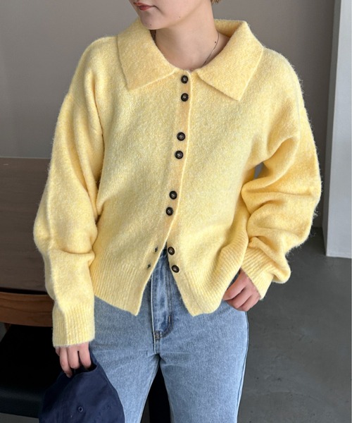 「PILIT」 ニットカーディガン FREE グレー レディース_画像5
