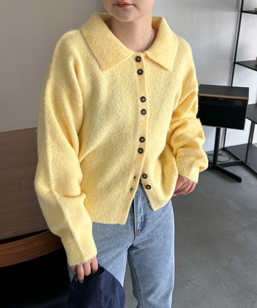 「PILIT」 ニットカーディガン FREE グレー レディース_画像6
