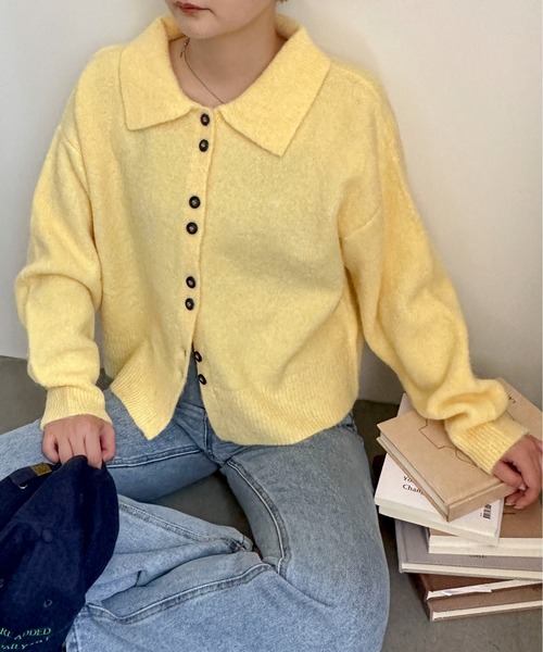 「PILIT」 ニットカーディガン FREE グレー レディース_画像7
