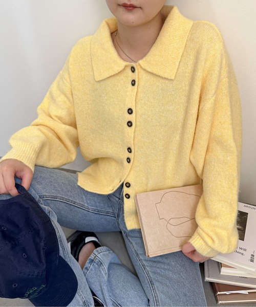 「PILIT」 ニットカーディガン FREE グレー レディース_画像9