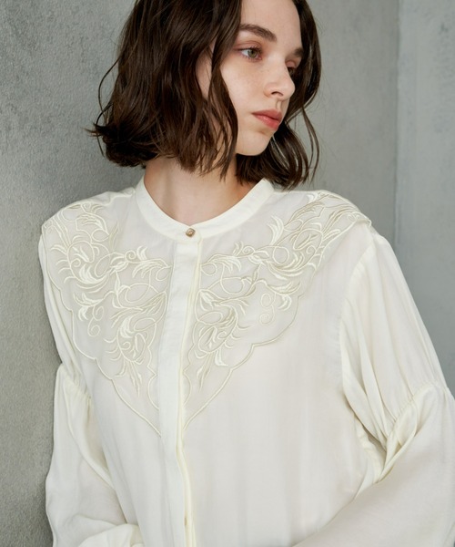 「Unitage」 長袖ブラウス FREE ダークグリーン レディース_画像2