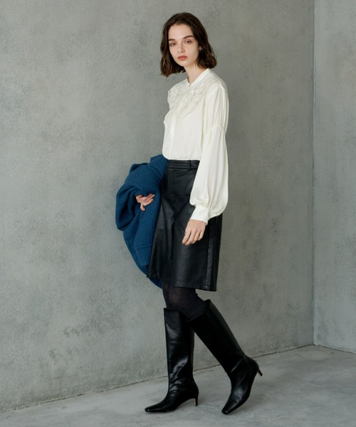 「Unitage」 長袖ブラウス FREE ダークグリーン レディース_画像6