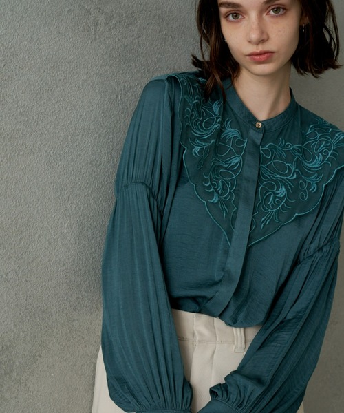 「Unitage」 長袖ブラウス FREE ダークグリーン レディース_画像9