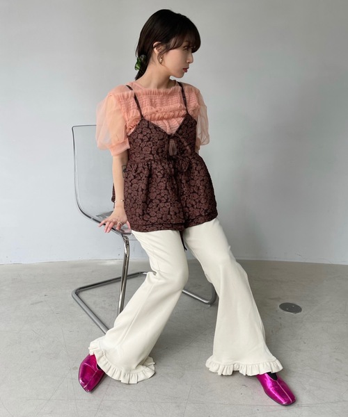 「SANSeLF」 イージーパンツ FREE イエロー レディース_画像6