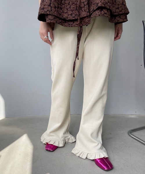 「SANSeLF」 イージーパンツ FREE イエロー レディース_画像9