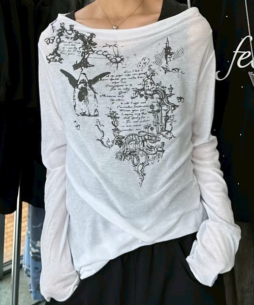 「XU」 長袖カットソー ONE SIZE ホワイト レディース_画像4