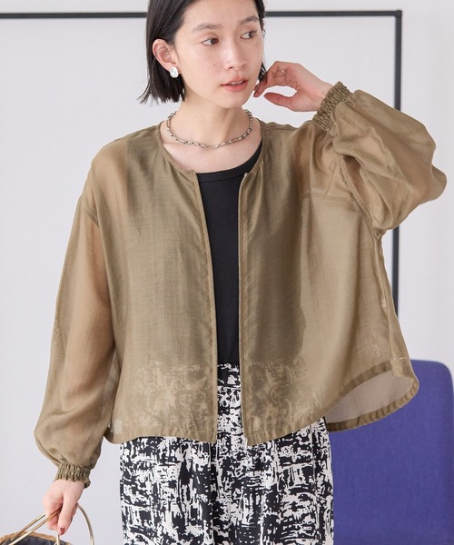 タグ付き未使用◼️レカッドLEk cud ジップアップノーカラーシアーブルゾン AMERICAN HOLIC（アメリカンホリック） ジャケット ノーカラー