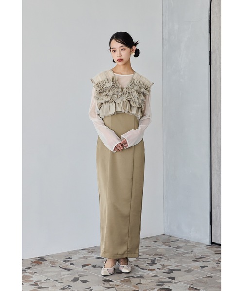 「niana」 コンビワンピース L チャコール レディースの画像
