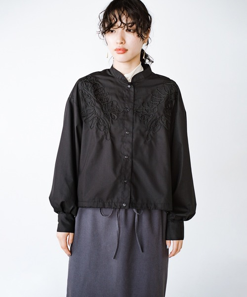 「haco!」 「KAKKO」長袖ブラウス LARGE ライトブラウン レディース_画像4