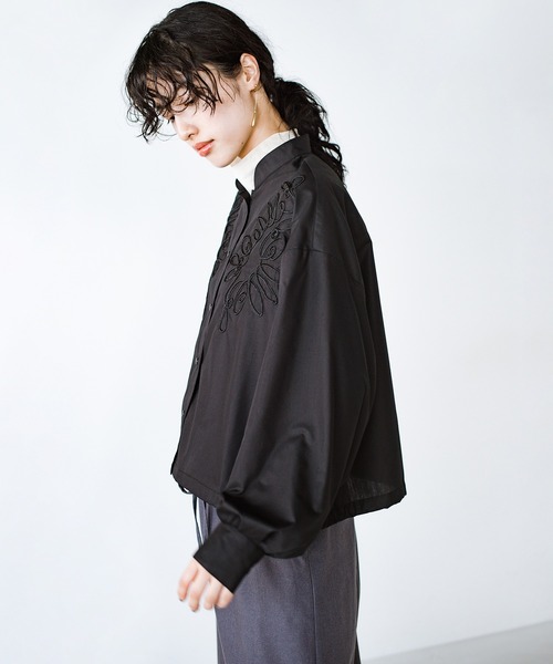 「haco!」 「KAKKO」長袖ブラウス LARGE ライトブラウン レディース_画像6