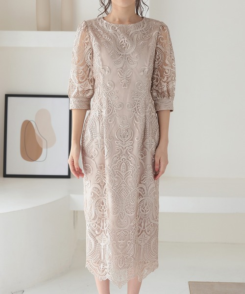 「haremode」 7分袖ワンピース L グレー レディース_画像5