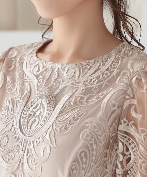 「haremode」 7分袖ワンピース L グレー レディース_画像6