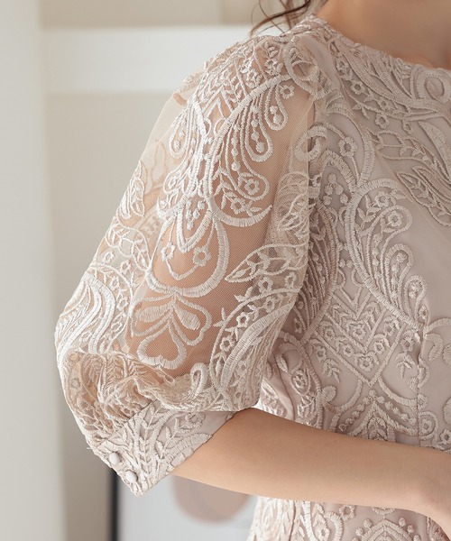 「haremode」 7分袖ワンピース L グレー レディース_画像7