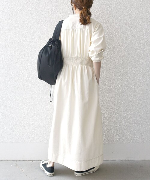 「SHIPS any」 長袖ワンピース ONE SIZE ネイビー レディースの画像