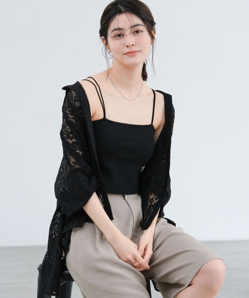 LAKOLE（ラコレ） カップ付き キャミソール クロップドカップ付き