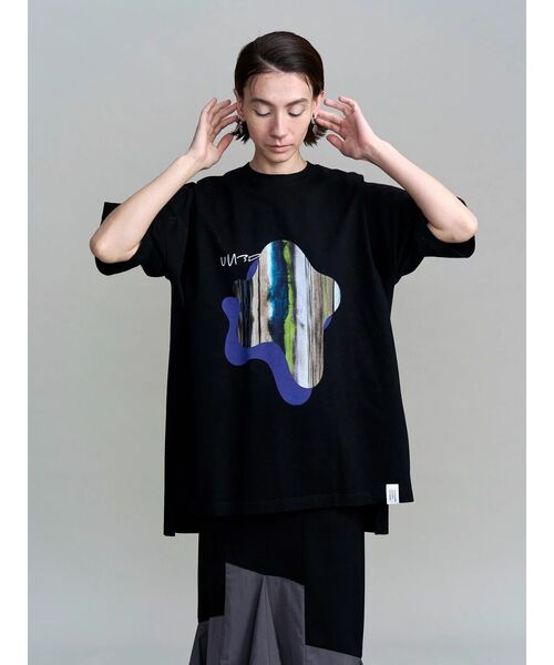 UN3D.（アンスリード） tシャツ TIE-DYE STRIPE PRINT T-SH / タイダイ