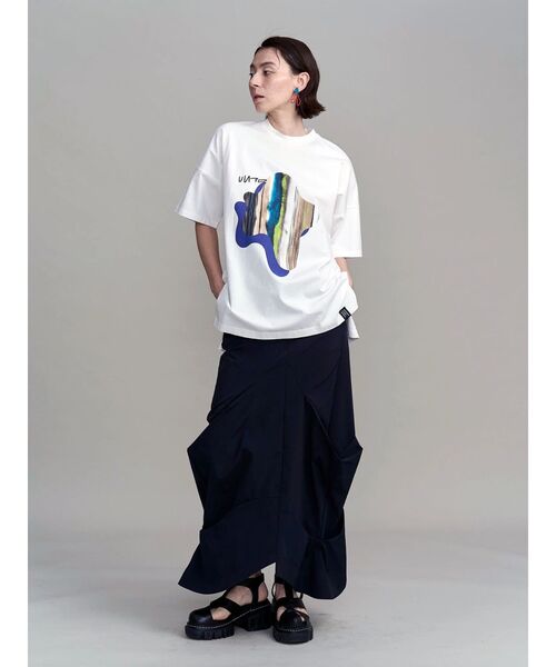 UN3D.（アンスリード） tシャツ TIE-DYE STRIPE PRINT T-SH / タイダイ