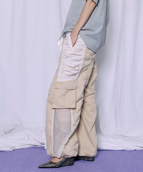 ワイドパンツ カーゴパンツ 「PRE-ORDER」Bicolor Cargo Pants/バイカラーカーゴパンツ レディース メンズの画像