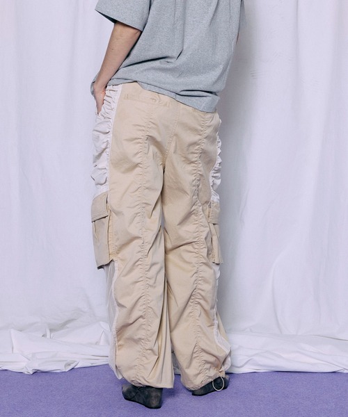 ワイドパンツ カーゴパンツ 「PRE-ORDER」Bicolor Cargo Pants/バイカラーカーゴパンツ レディース メンズの画像