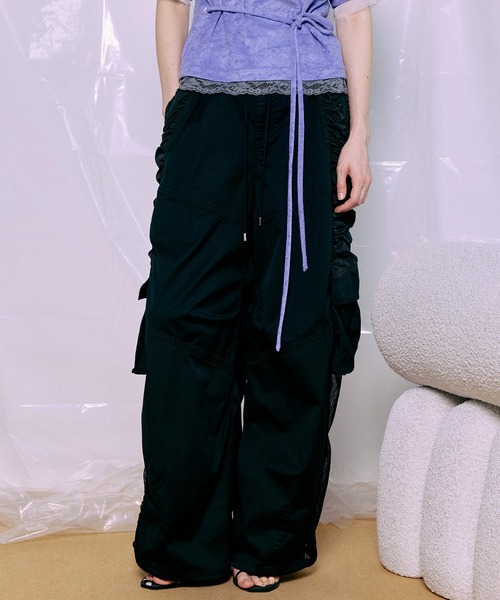ワイドパンツ カーゴパンツ 「PRE-ORDER」Bicolor Cargo Pants/バイカラーカーゴパンツ レディース メンズの画像