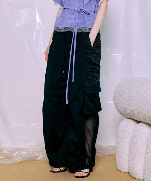 ワイドパンツ カーゴパンツ 「PRE-ORDER」Bicolor Cargo Pants/バイカラーカーゴパンツ レディース メンズの画像