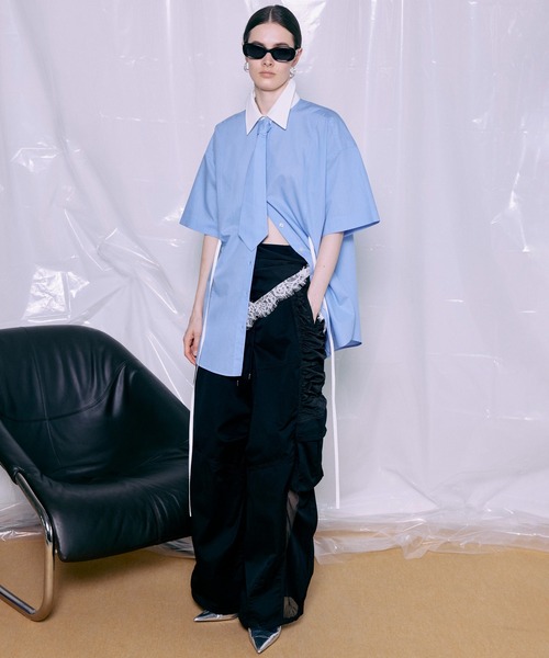 ワイドパンツ カーゴパンツ 「PRE-ORDER」Bicolor Cargo Pants/バイカラーカーゴパンツ レディース メンズの画像