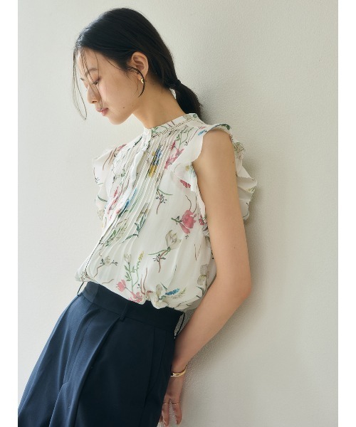 ワイドパンツ パンツ センタースリットワイドパンツ レディースの画像