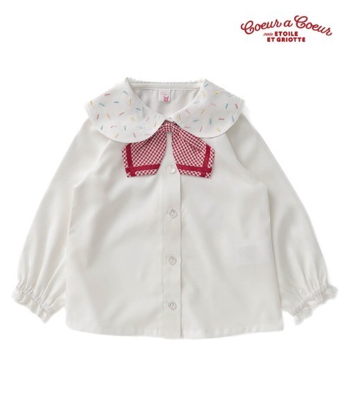 「coeur a coeur」 「KIDS」長袖ブラウス 100cm サックスブルー キッズ_画像2
