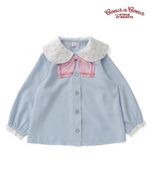 「coeur a coeur」 「KIDS」長袖ブラウス 100cm サックスブルー キッズ_画像4