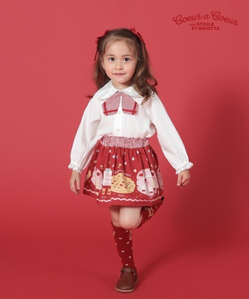 「coeur a coeur」 「KIDS」長袖ブラウス 100cm サックスブルー キッズ_画像6