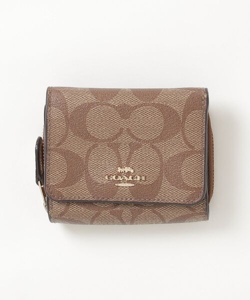 COACH（コーチ） シグネチャー柄 ミニ財布 - ブラウン レディース